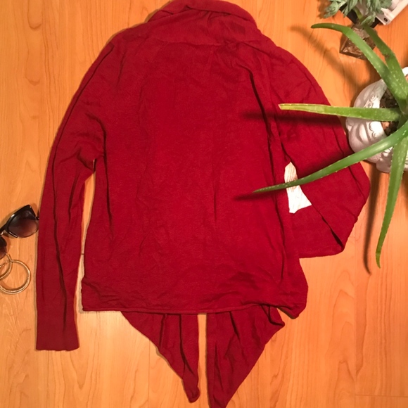 Long Sleeve Red Cardigan Cover-Up - Picture 2 of 3
